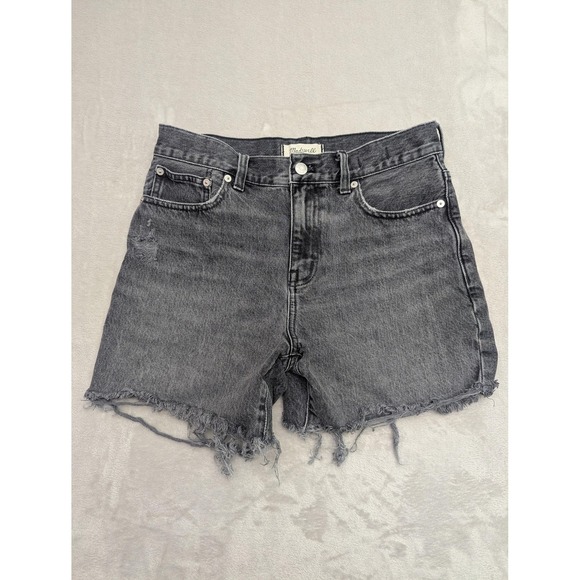 Madewell Pants - Madewell Relaxed Mid Length Denim Shorts Womens 26 Gray Cutoff Frayed Hem
